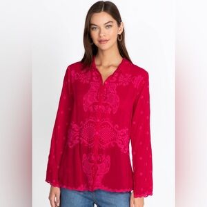 Johnny Was Runswick Lenny Embroidered Button Down XL
